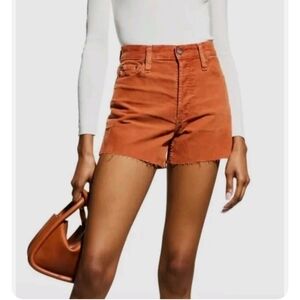 NEW AG Alexxis High Rise Corduroy Shorts in 1 Year Sulfur Dark Bedrock